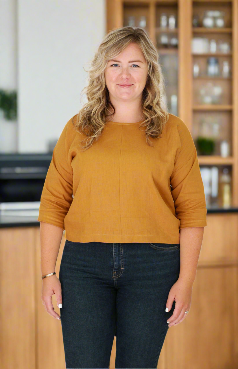 Florence Top 3/4 Sleeve Linen