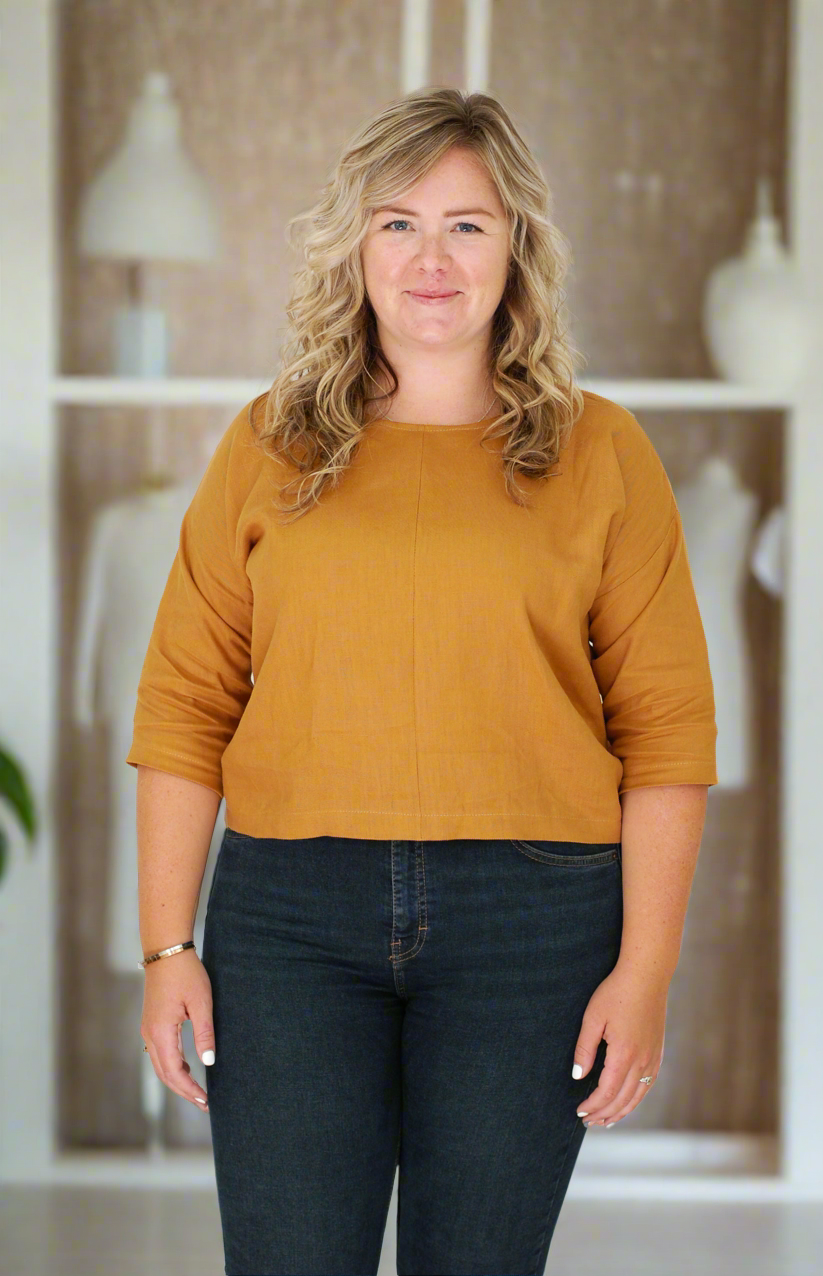Florence Top 3/4 Sleeve Linen