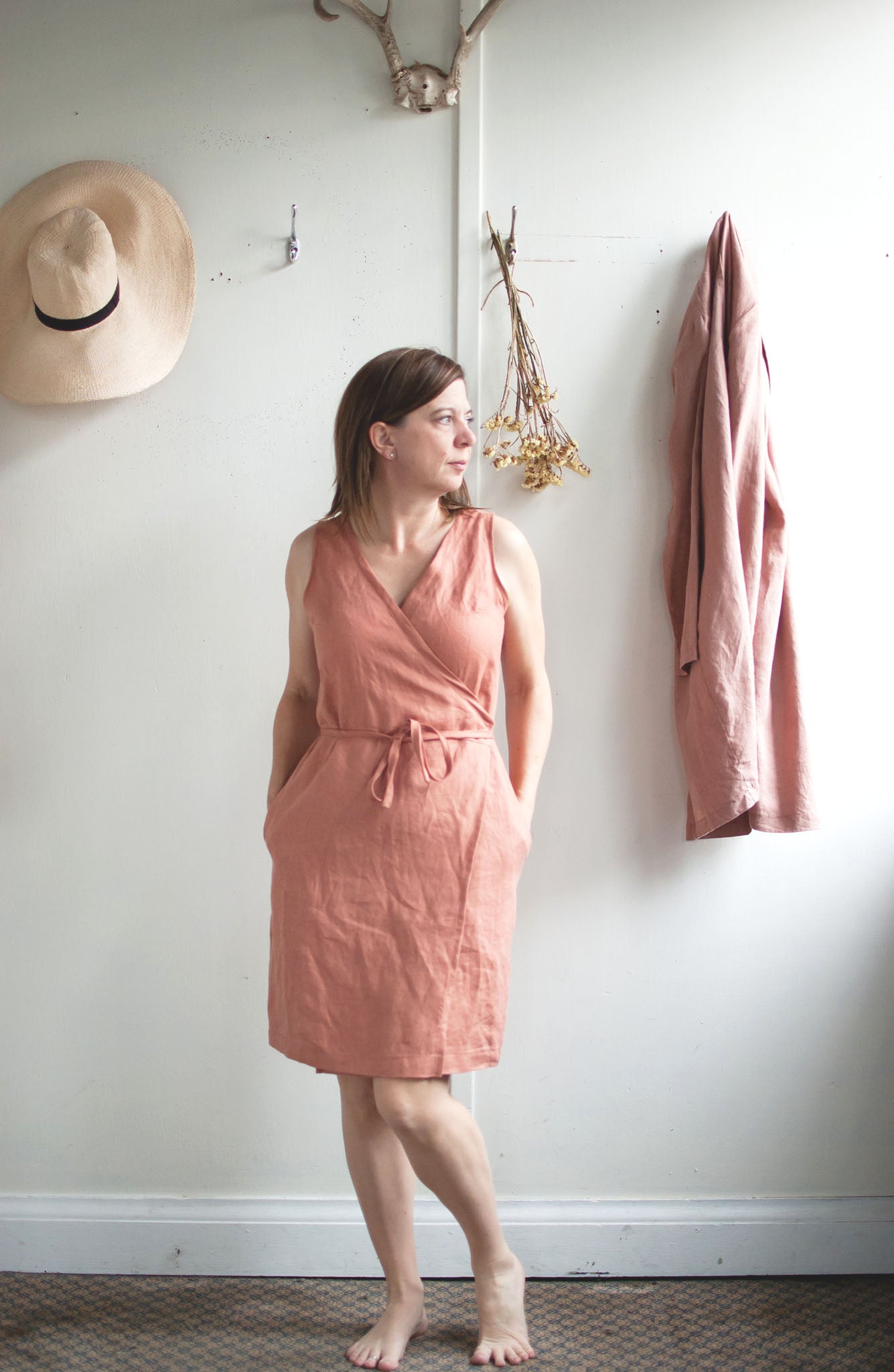 Saunter Linen Wrap Dress