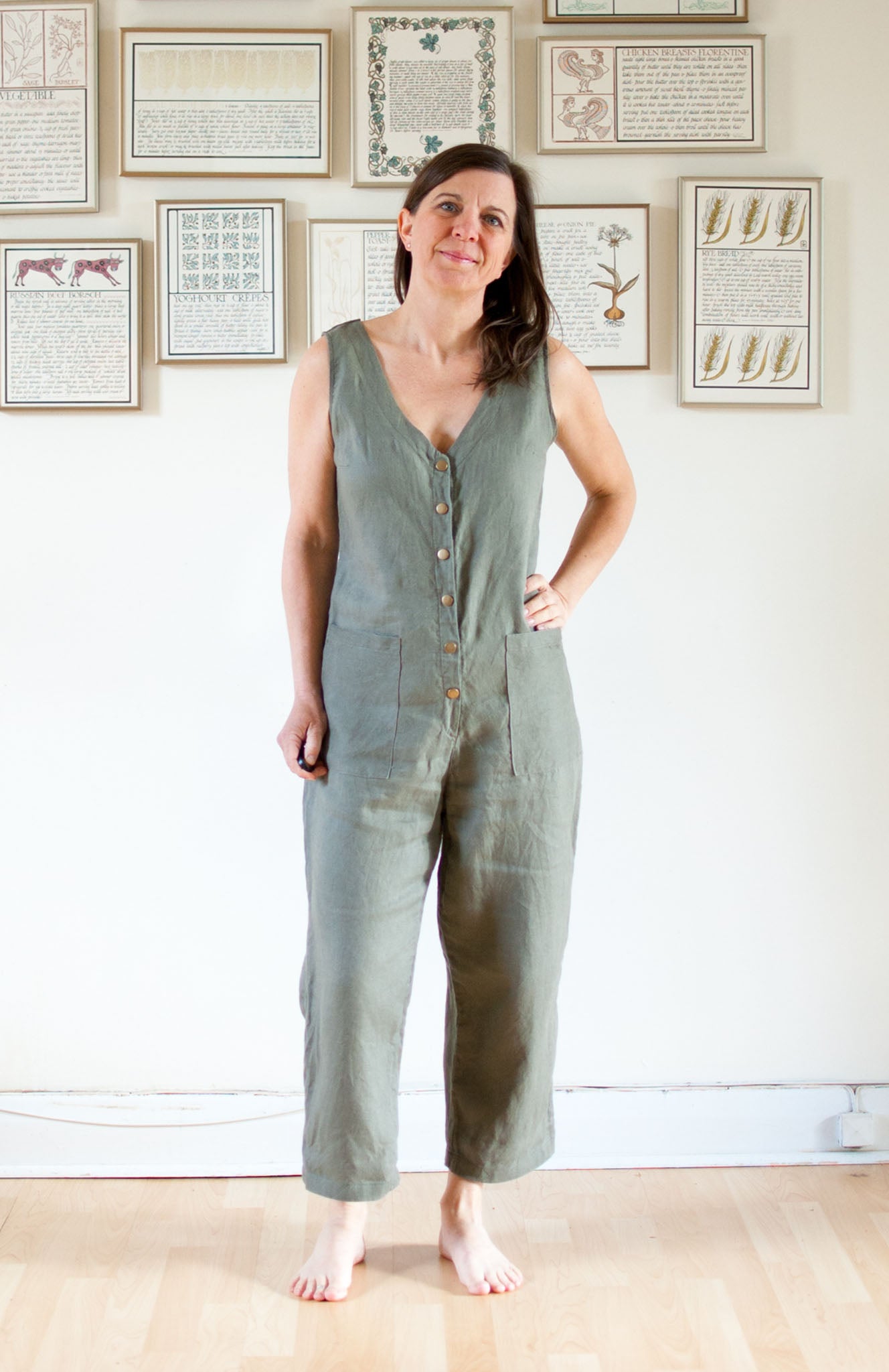 Avery Linen Snap Front Jumpsuit