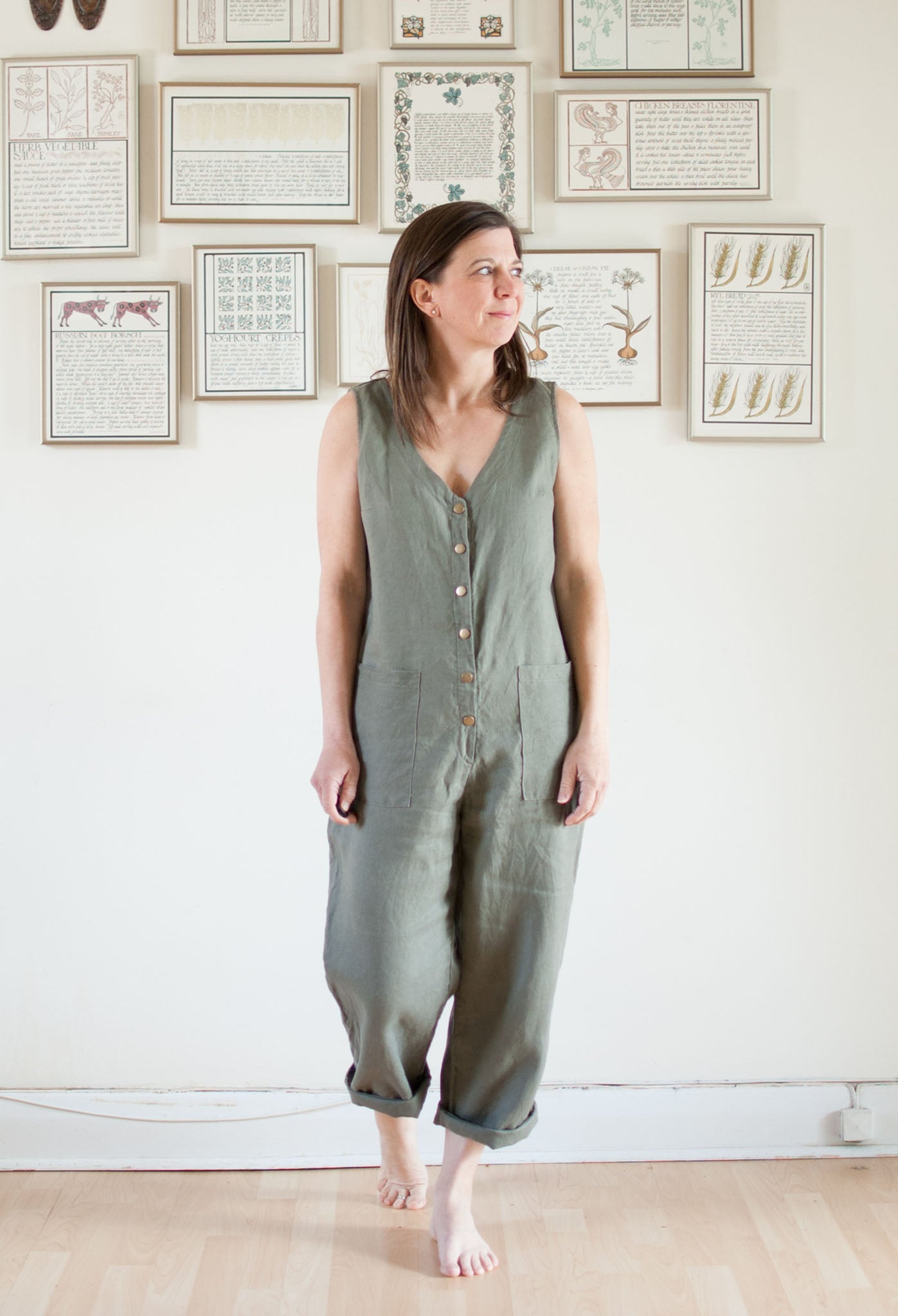 Avery Linen Snap Front Jumpsuit