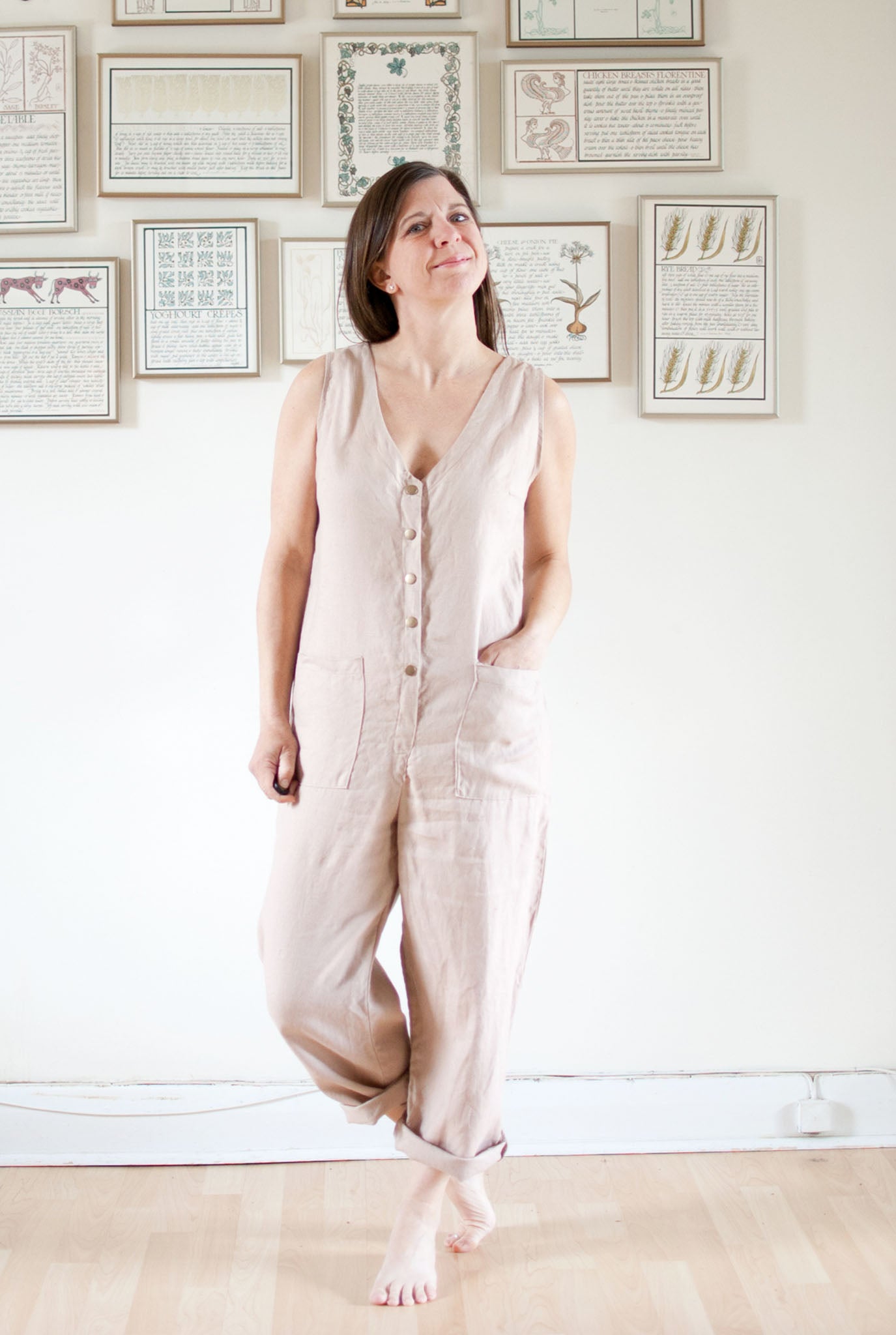 Avery Linen Snap Front Jumpsuit