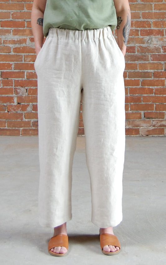 Camille Straight Wide Leg Linen Pants