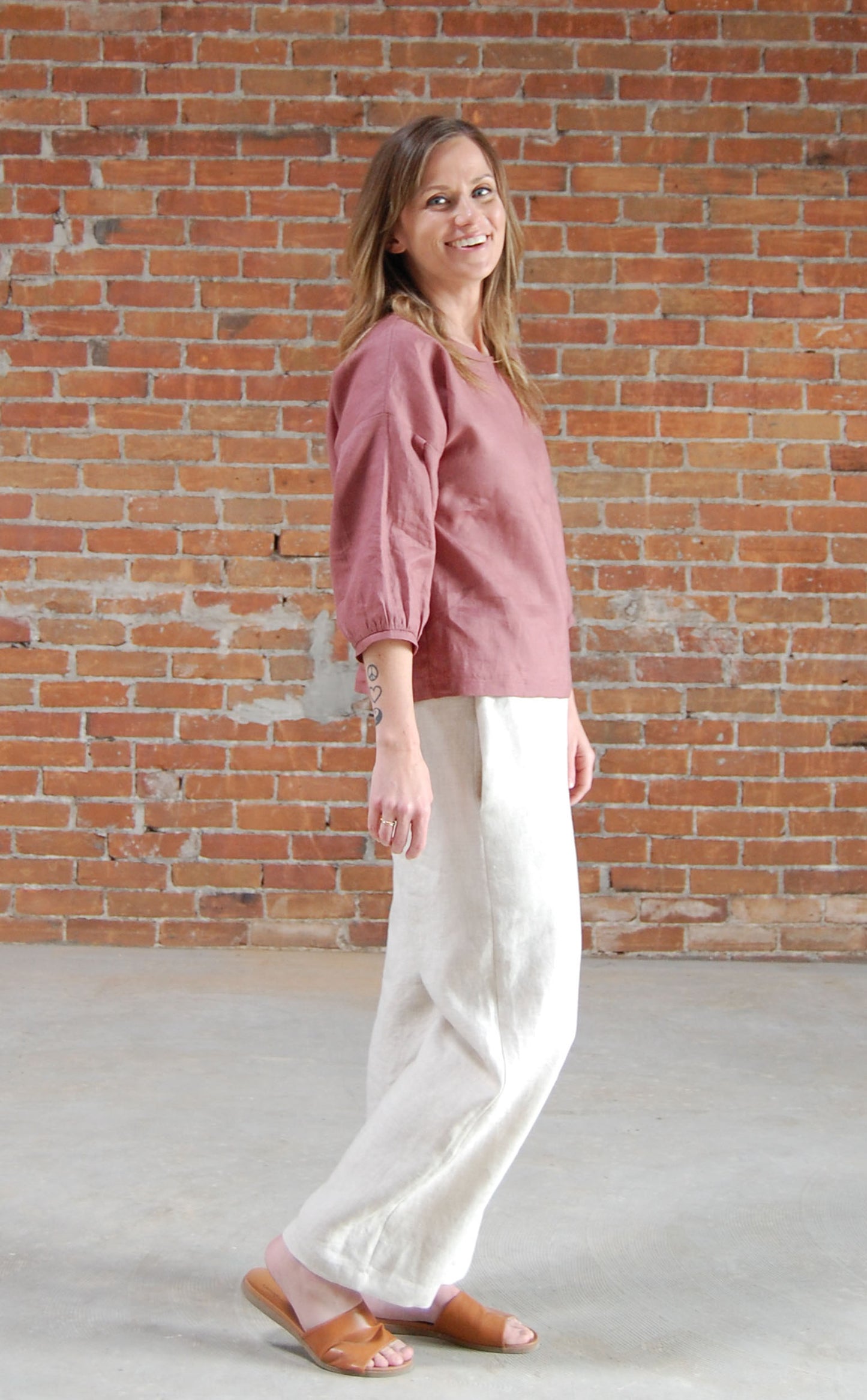 Camille Straight Wide Leg Linen Pants