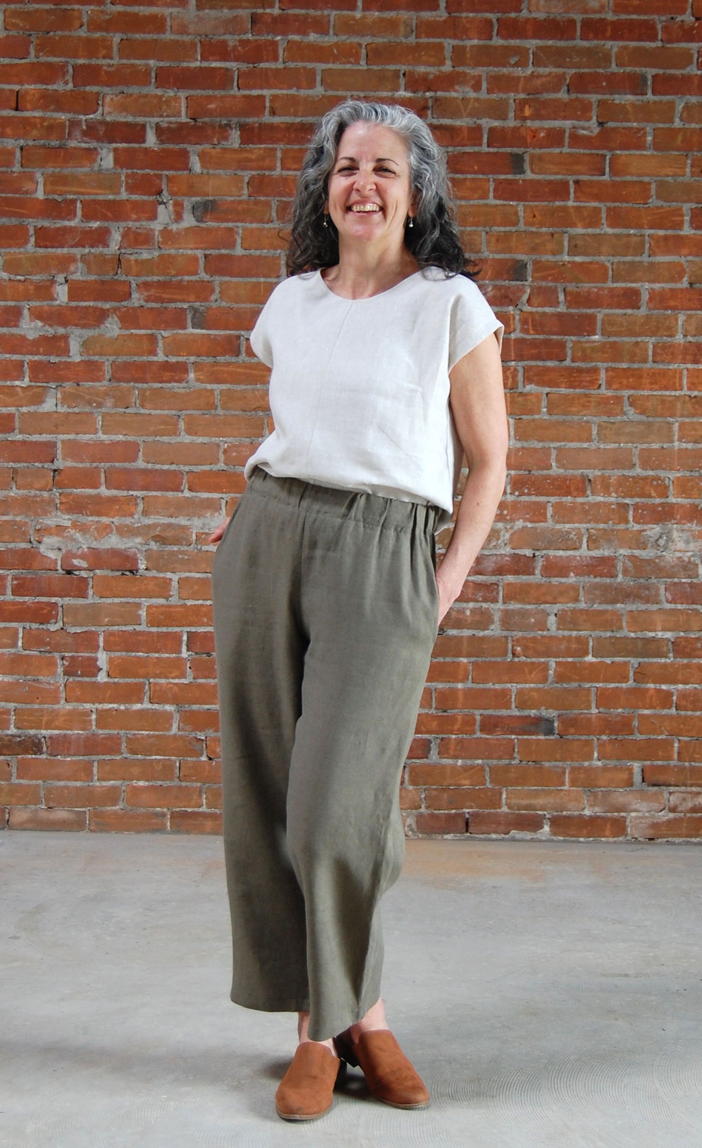 Camille Straight Wide Leg Linen Pants