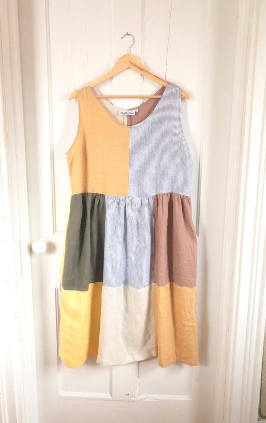 Sleeveless Patchwork Dress XL