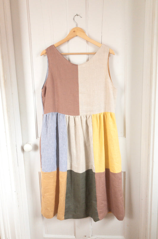 Sleeveless Patchwork Dress XL