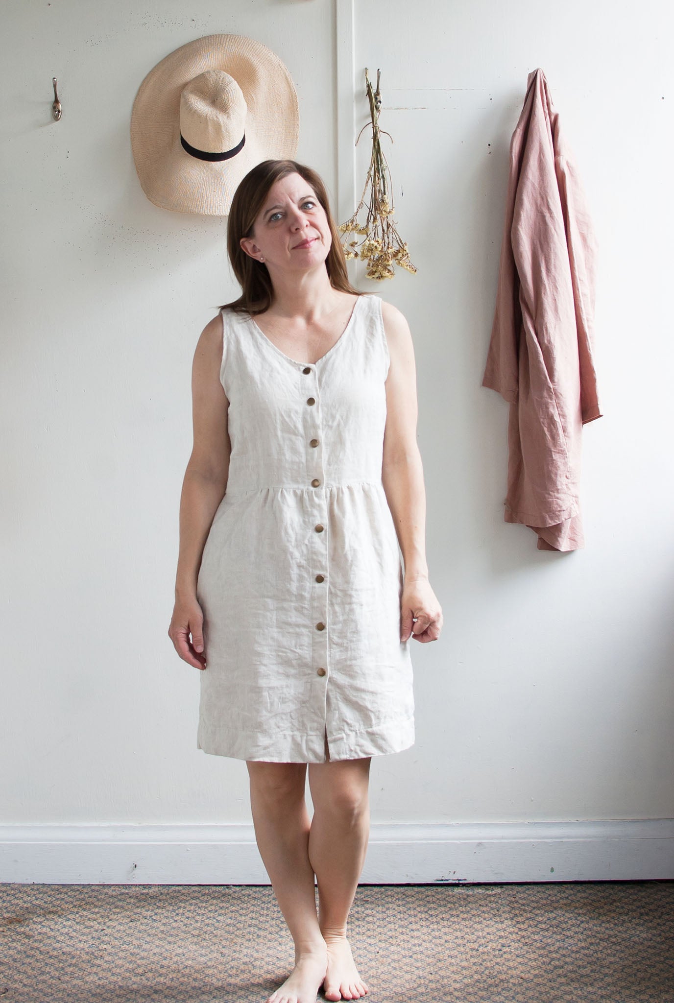 Adrienne Snap Front Linen Dress