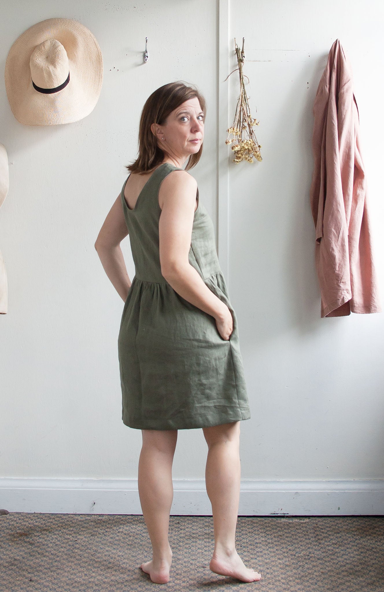 Adrienne Snap Front Linen Dress