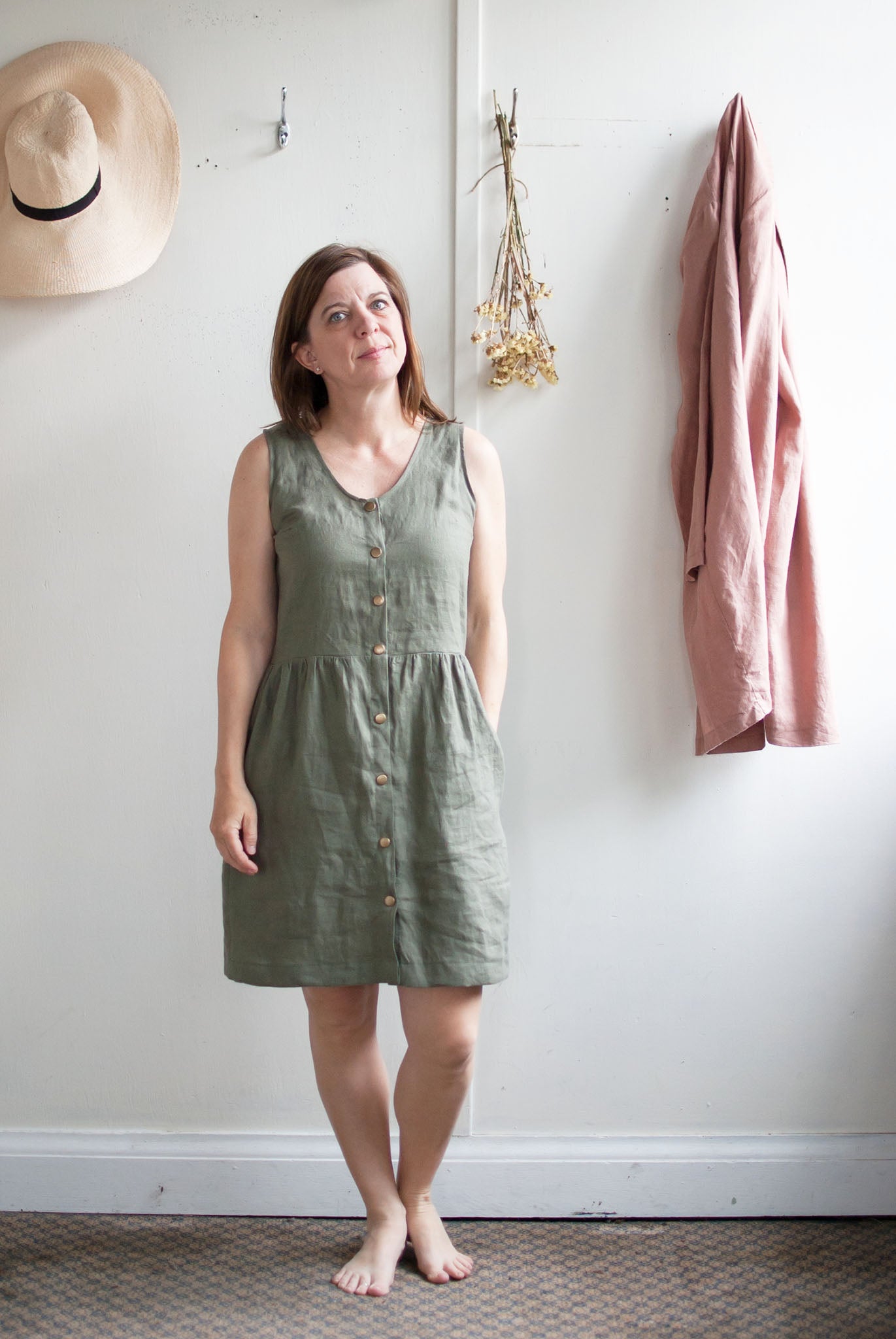 Adrienne Snap Front Linen Dress