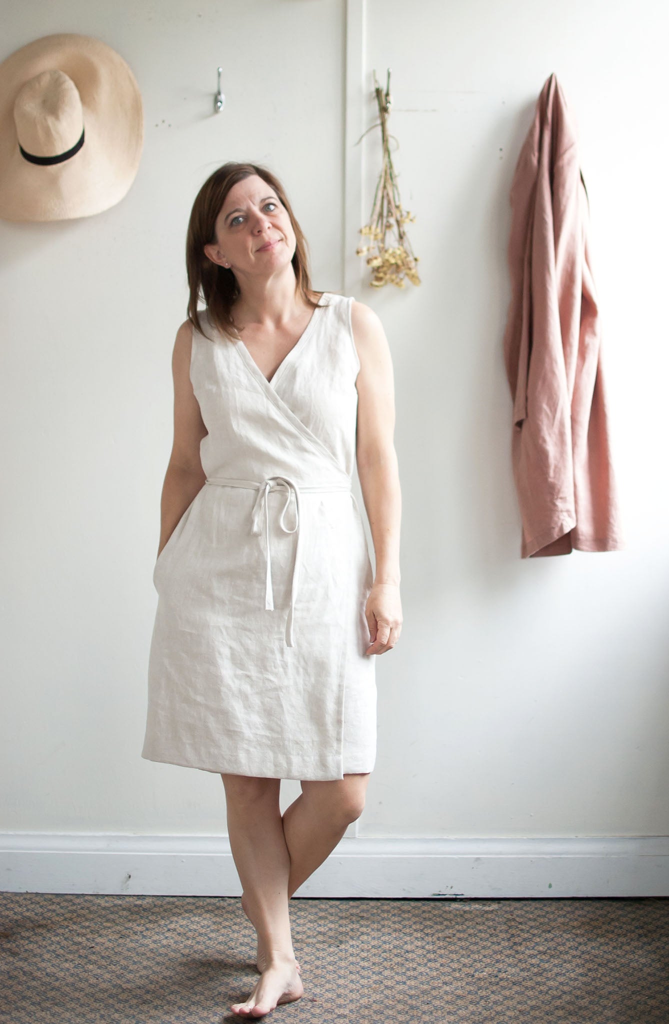 Saunter Linen Wrap Dress