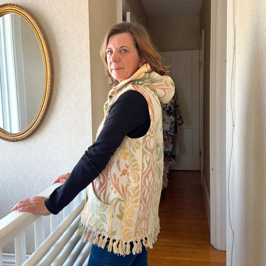 Hooded Blanket Vest Multi-coloured