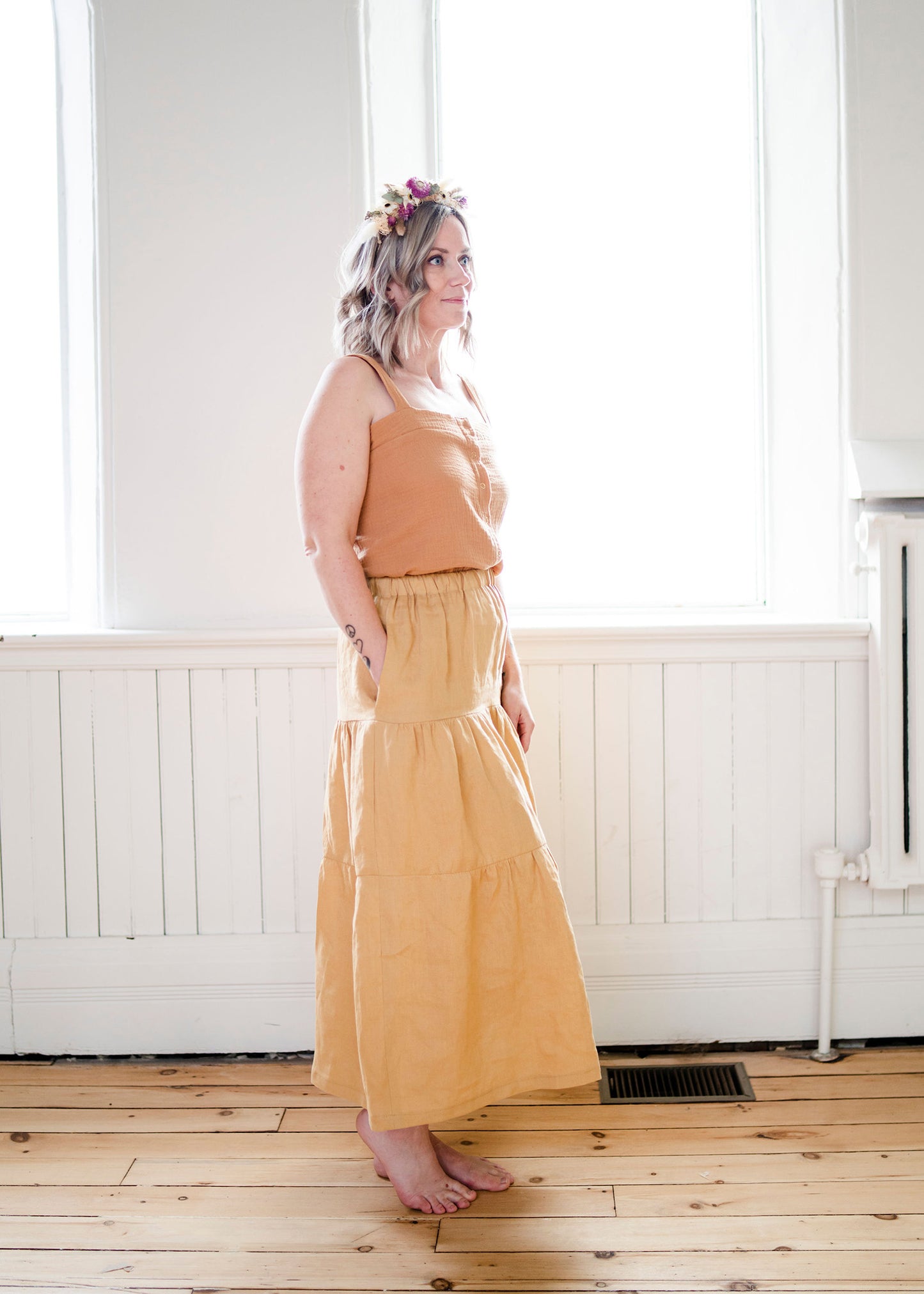 Tiered Linen Market Skirt