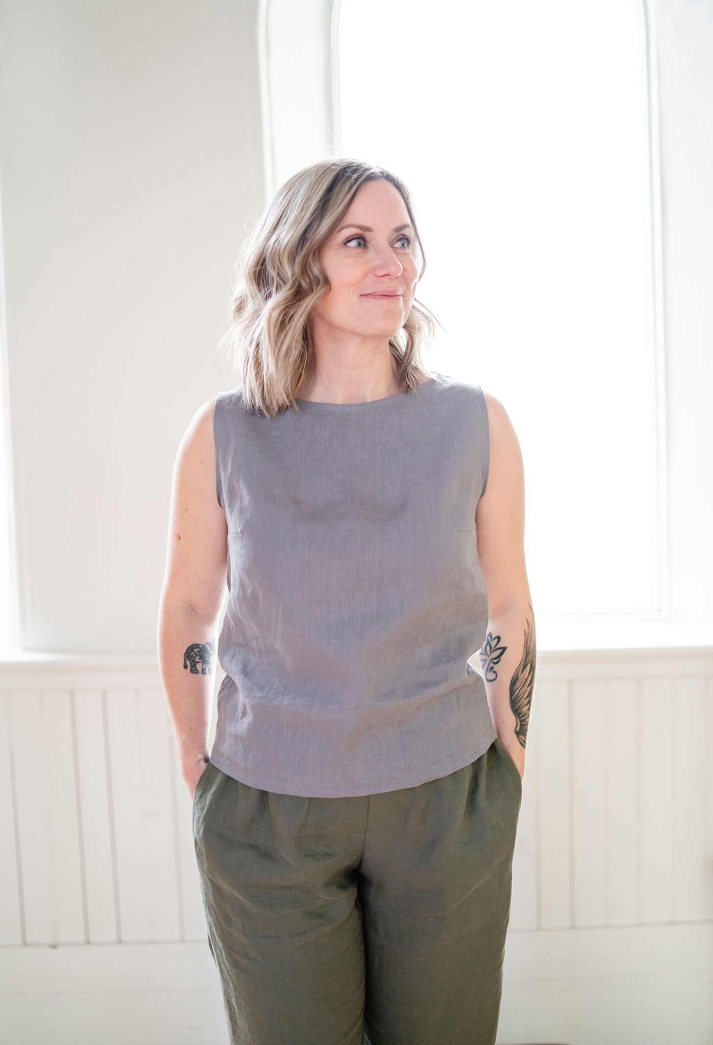 Beatrice Boatneck Linen Top