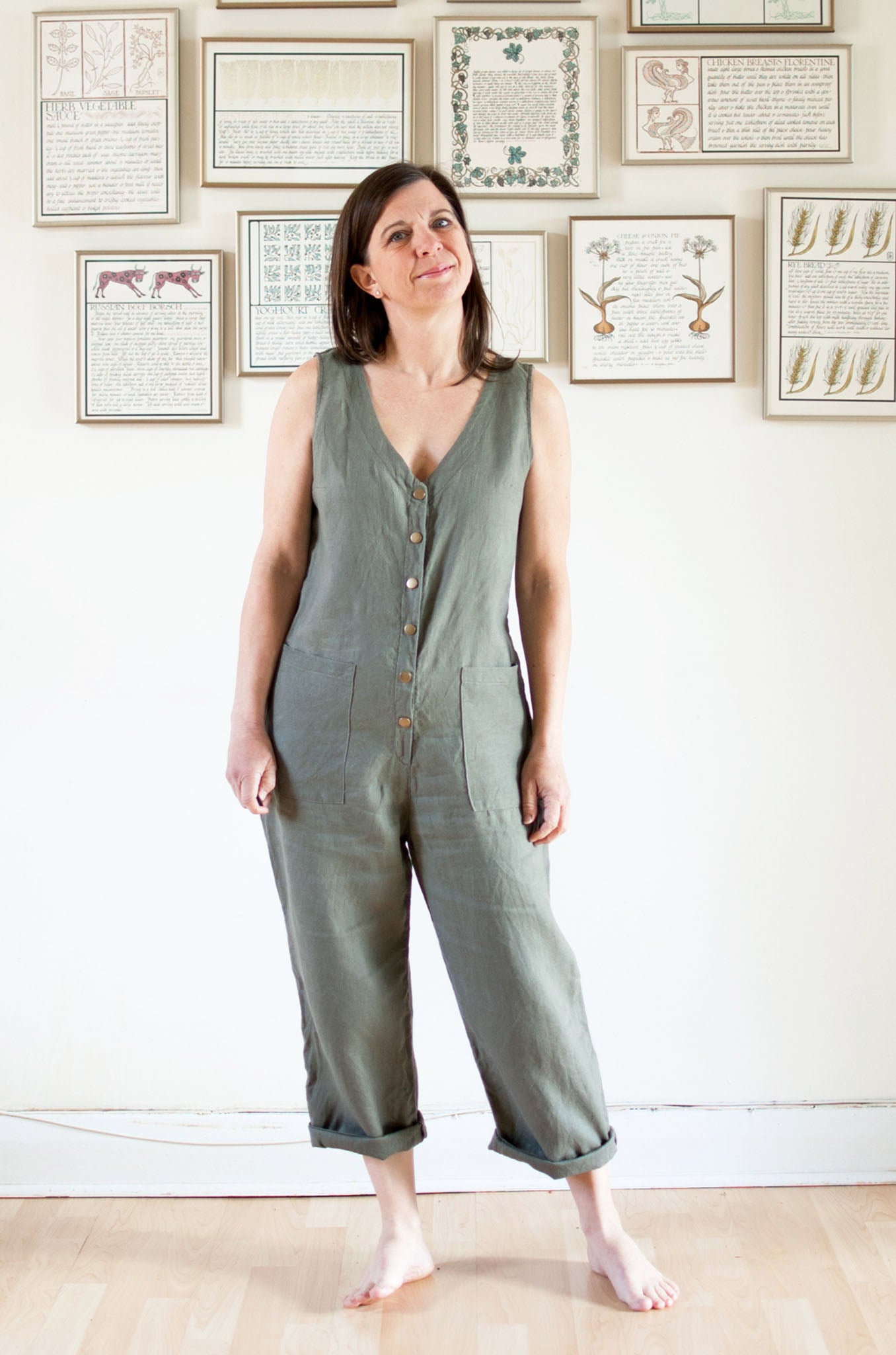 Avery Linen Snap Front Jumpsuit