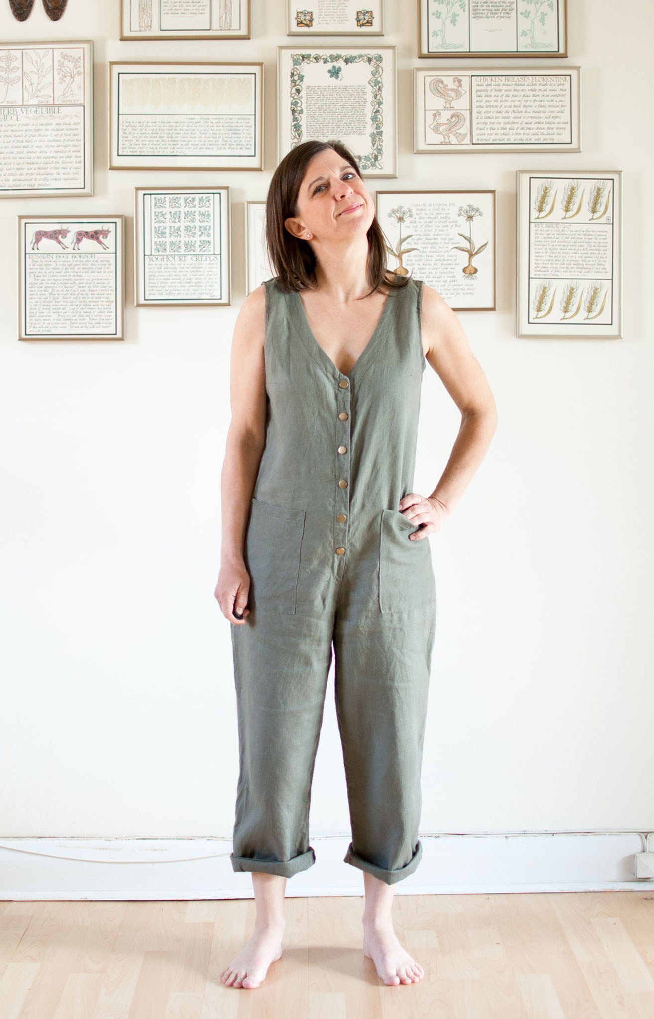 Avery Linen Snap Front Jumpsuit