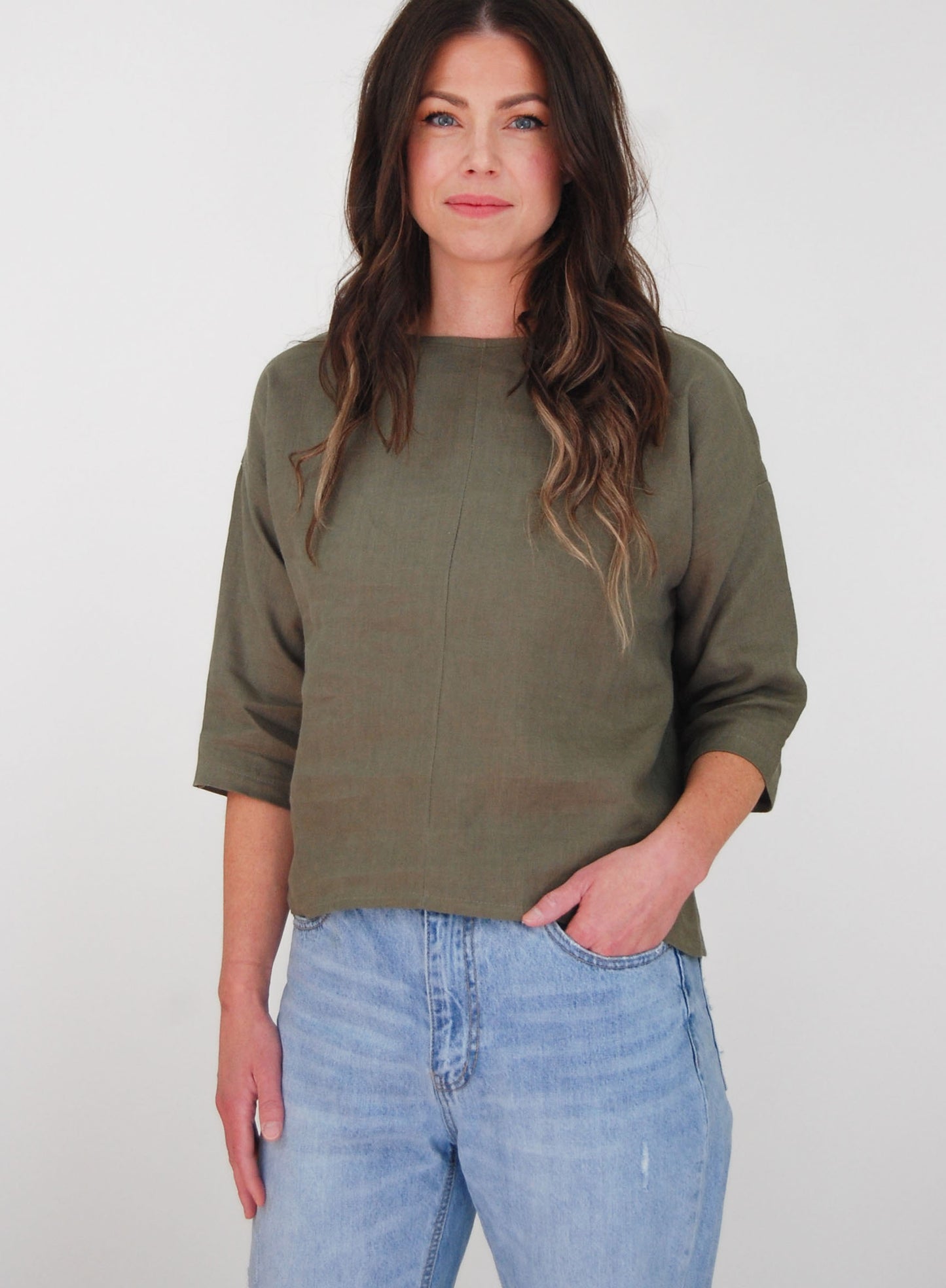 Florence Top 3/4 Sleeve Linen